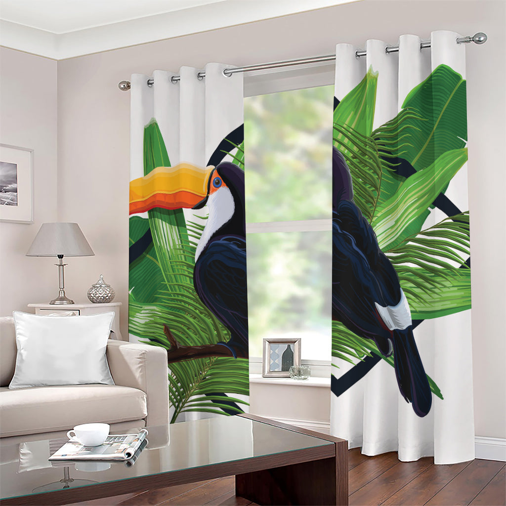 Tropical Toco Toucan Print Grommet Curtains