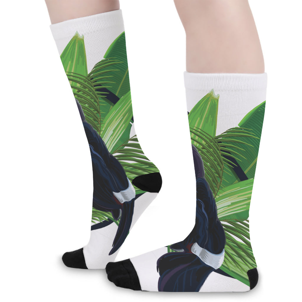 Tropical Toco Toucan Print Long Socks