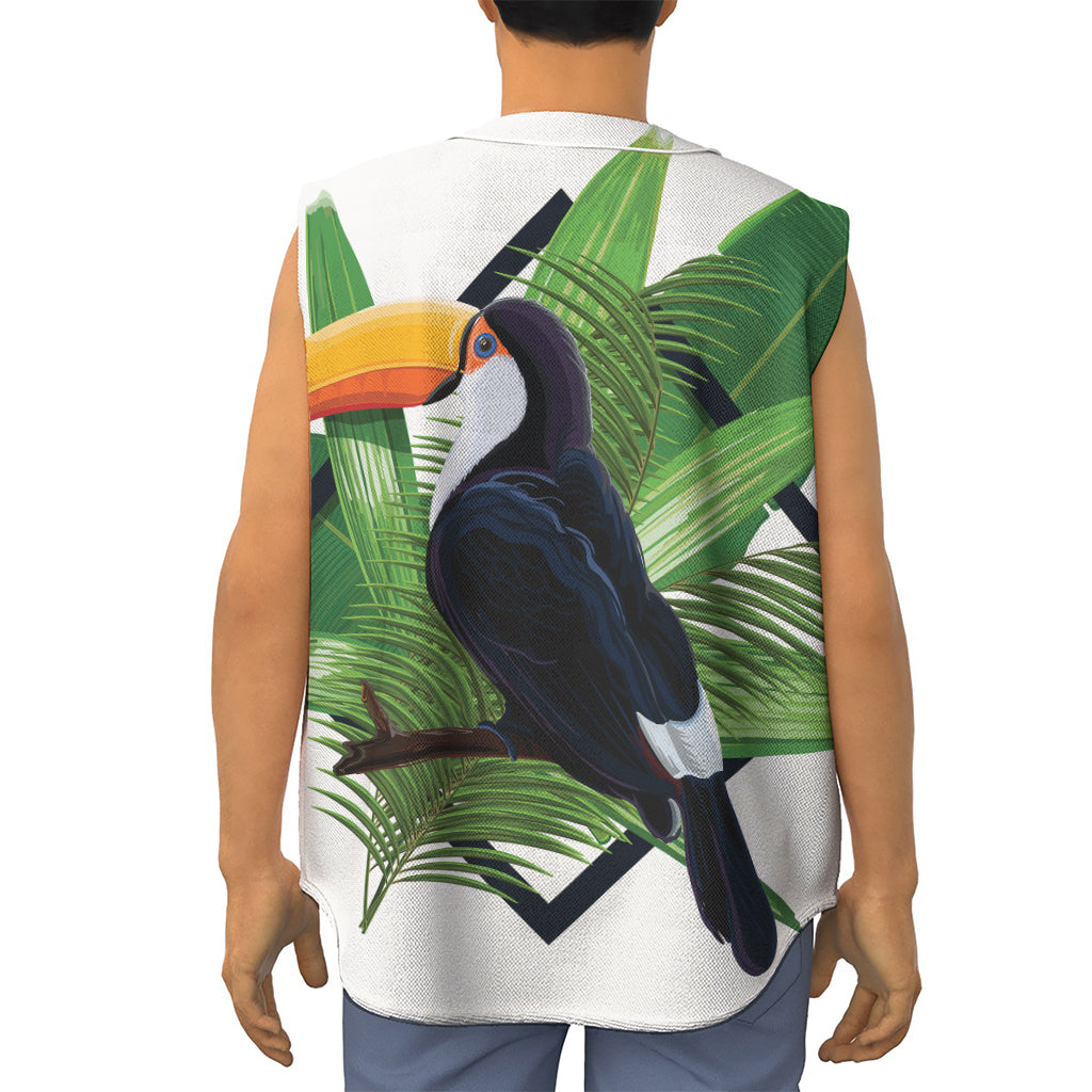 Tropical Toco Toucan Print Sleeveless Baseball Jersey