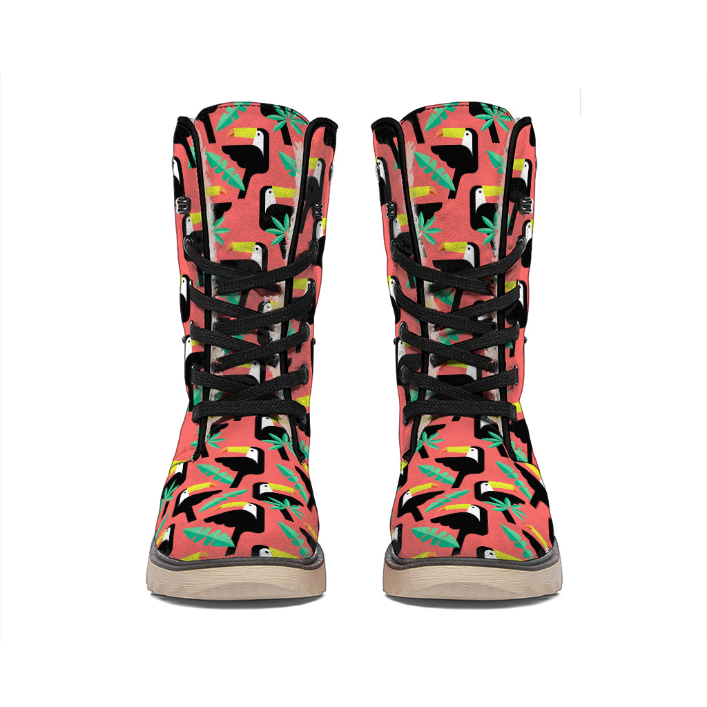 Tropical Toco Toucan Pattern Print Winter Boots