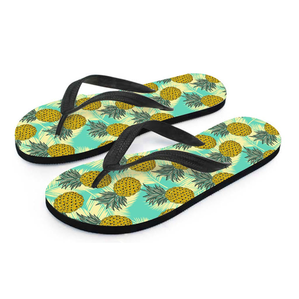 Tropical Vintage Pineapple Pattern Print Flip Flops