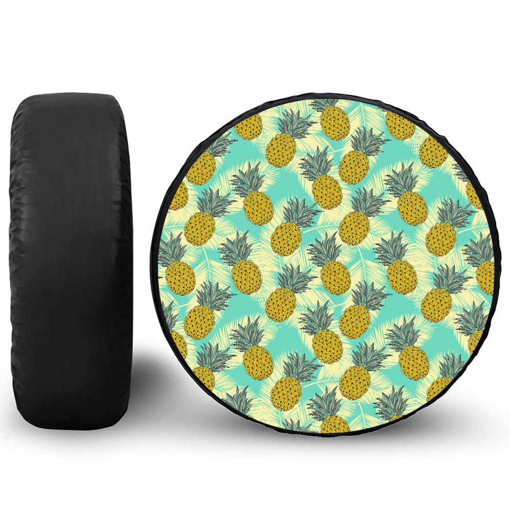 Tropical Vintage Pineapple Pattern Print Tire Cover