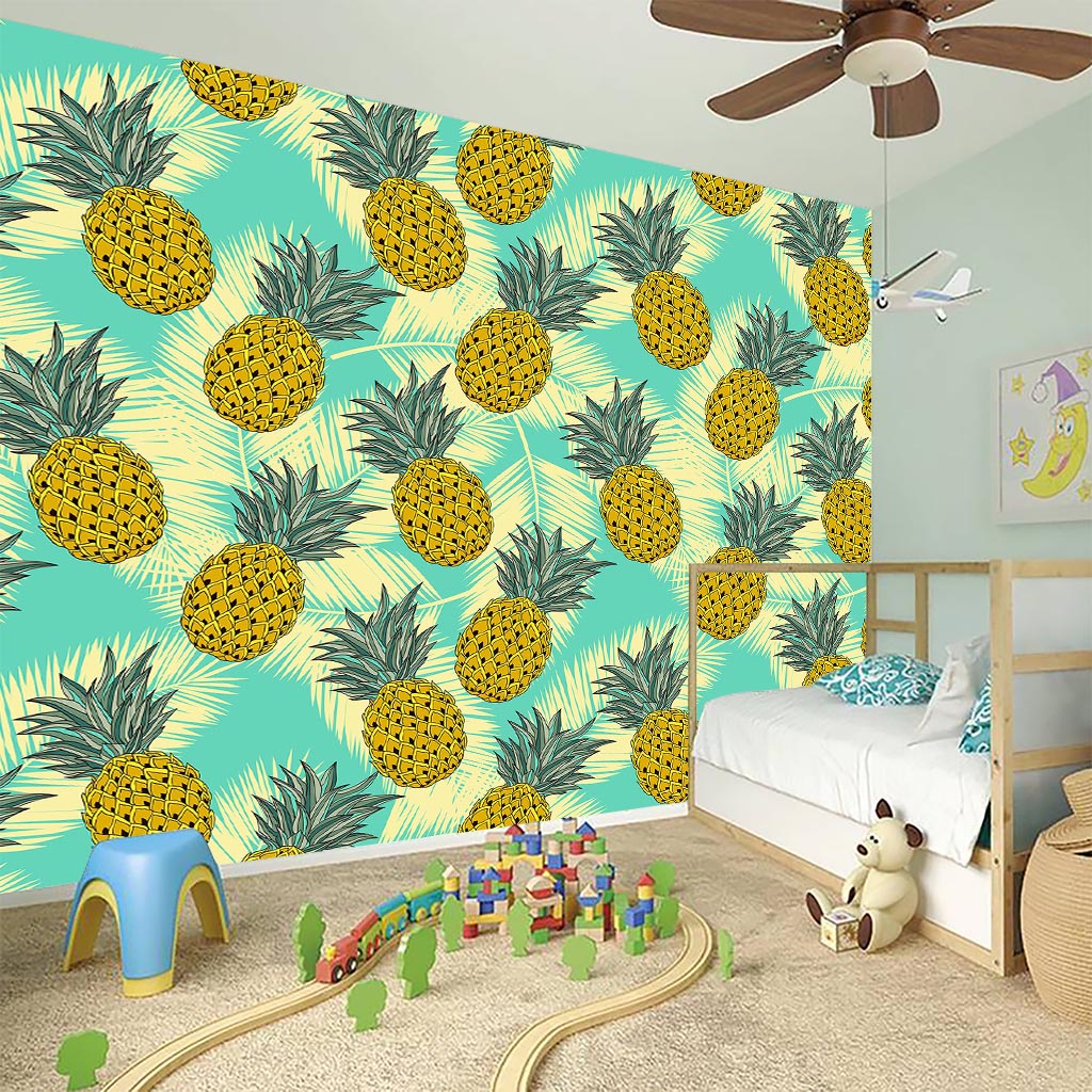 Tropical Vintage Pineapple Pattern Print Wall Sticker