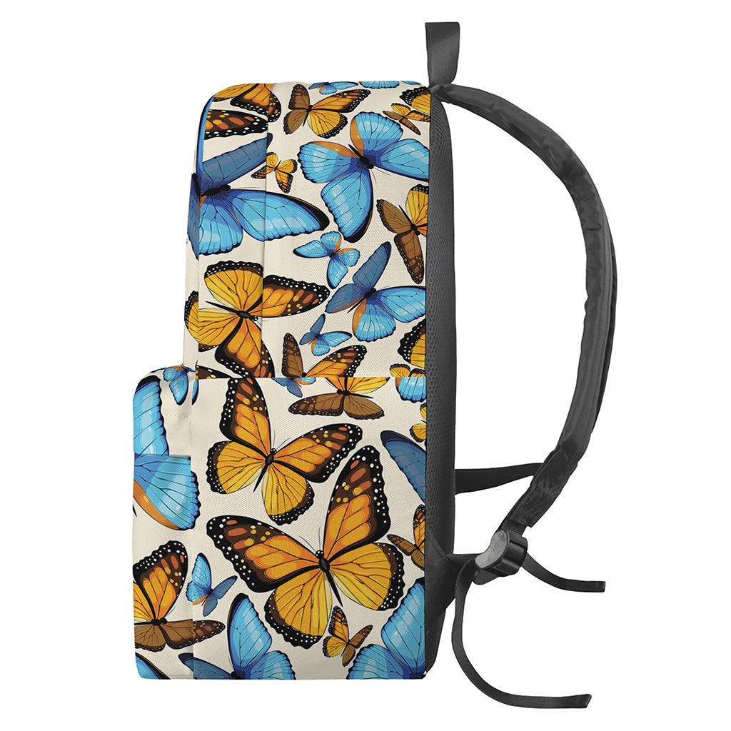 Turquoise And Orange Butterfly Print Backpack