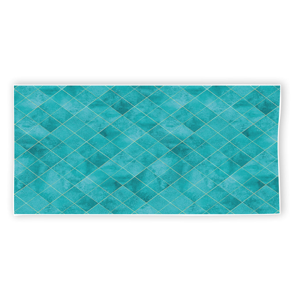 Turquoise Argyle Pattern Print Beach Towel