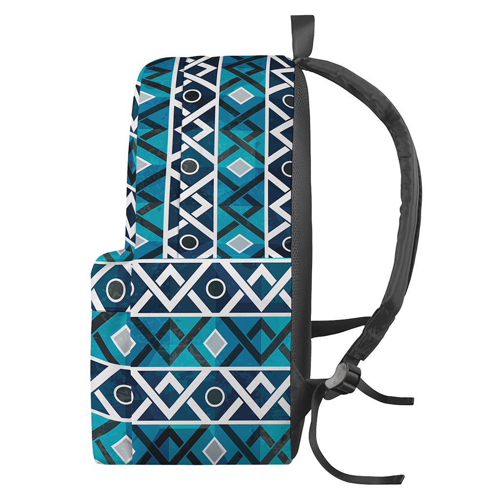 Turquoise Aztec Geometric Pattern Print Backpack