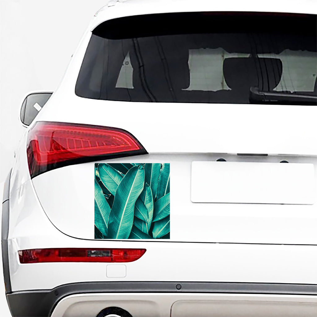 Turquoise Banana Leaf Print Car Sticker