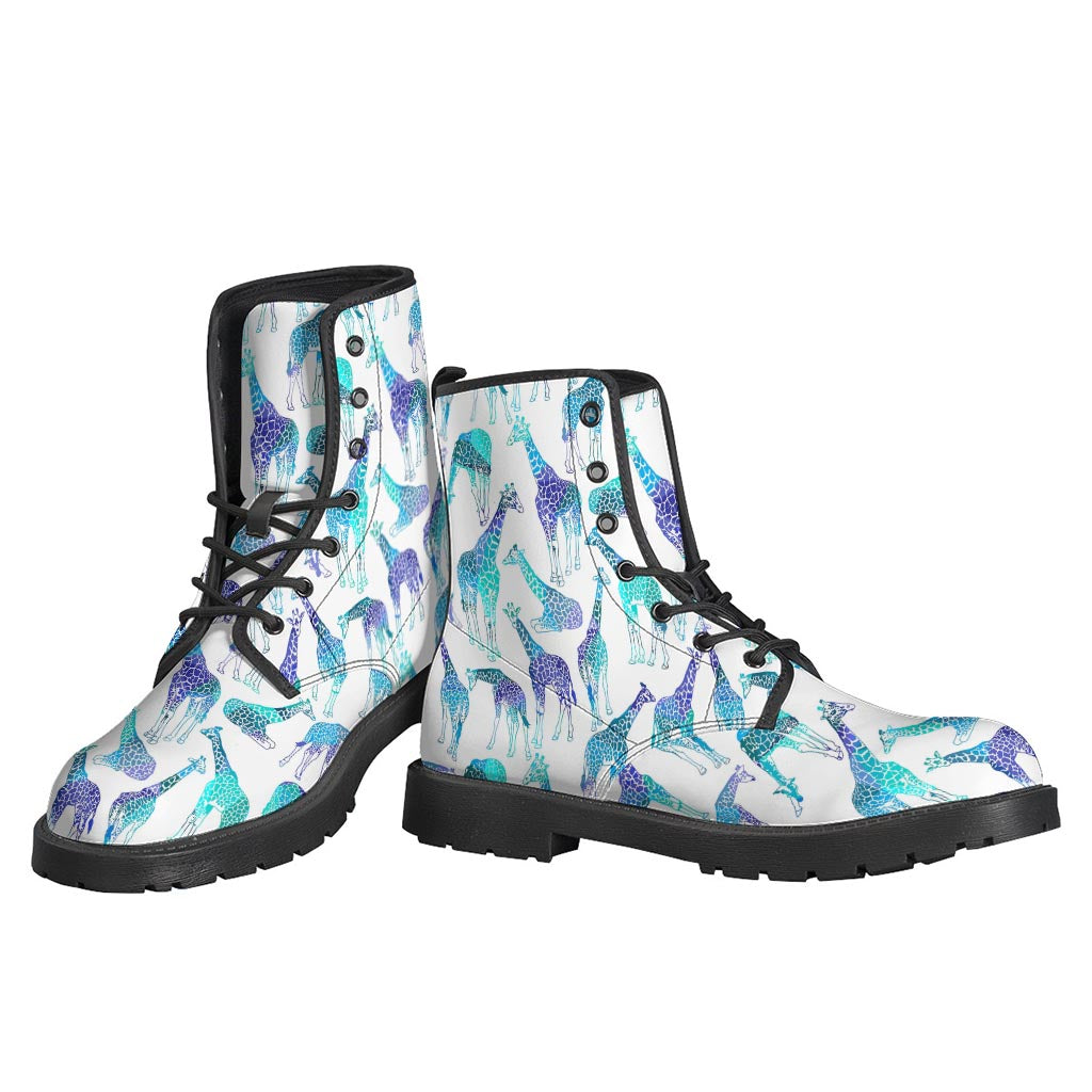 Turquoise Giraffe Pattern Print Backpack