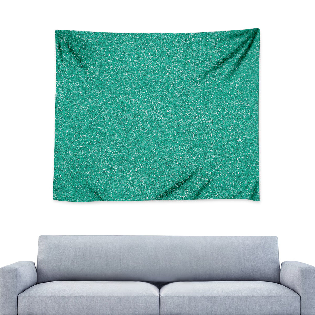 Turquoise Glitter Artwork Print (NOT Real Glitter) Tapestry