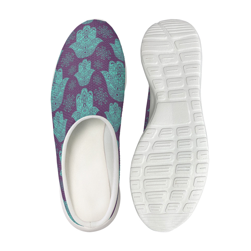 Turquoise Hamsa Pattern Print Mesh Casual Shoes
