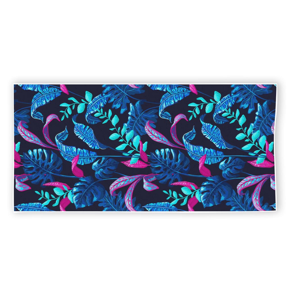 Turquoise Hawaii Tropical Pattern Print Beach Towel