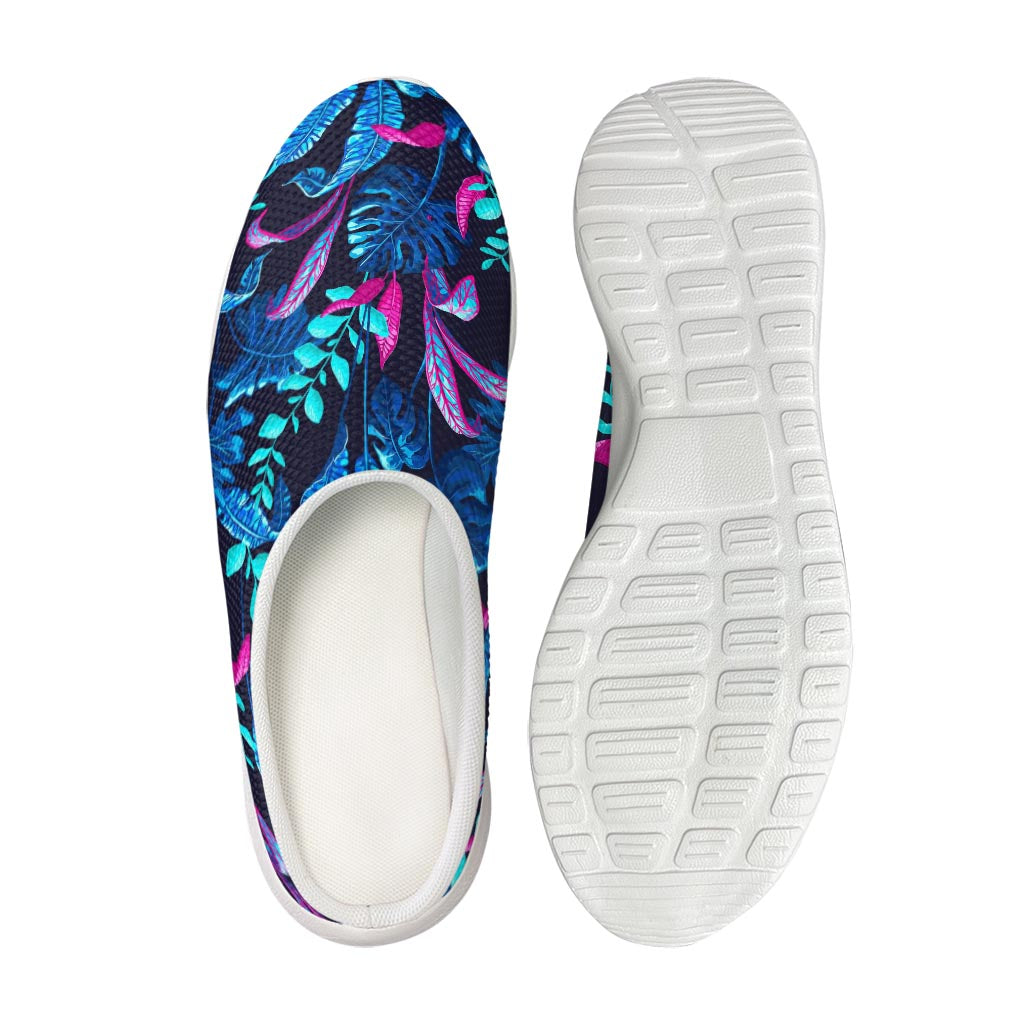 Turquoise Hawaii Tropical Pattern Print Mesh Casual Shoes