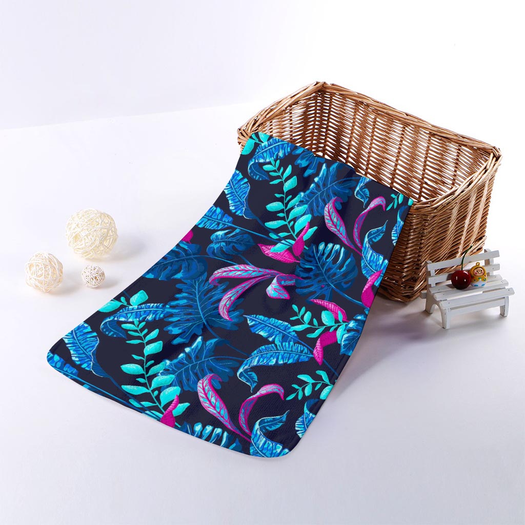 Turquoise Hawaii Tropical Pattern Print Towel