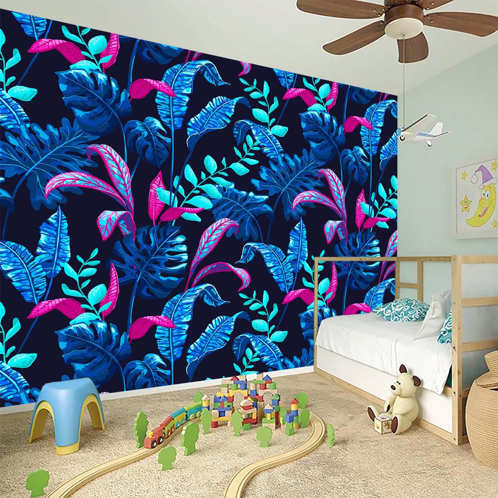 Turquoise Hawaii Tropical Pattern Print Wall Sticker