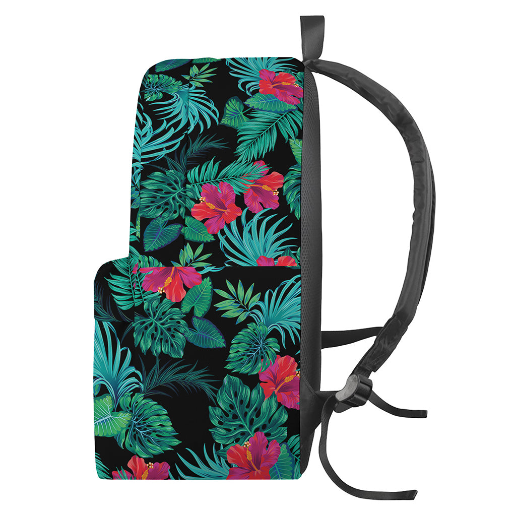 Turquoise Hawaiian Palm Leaves Print Backpack