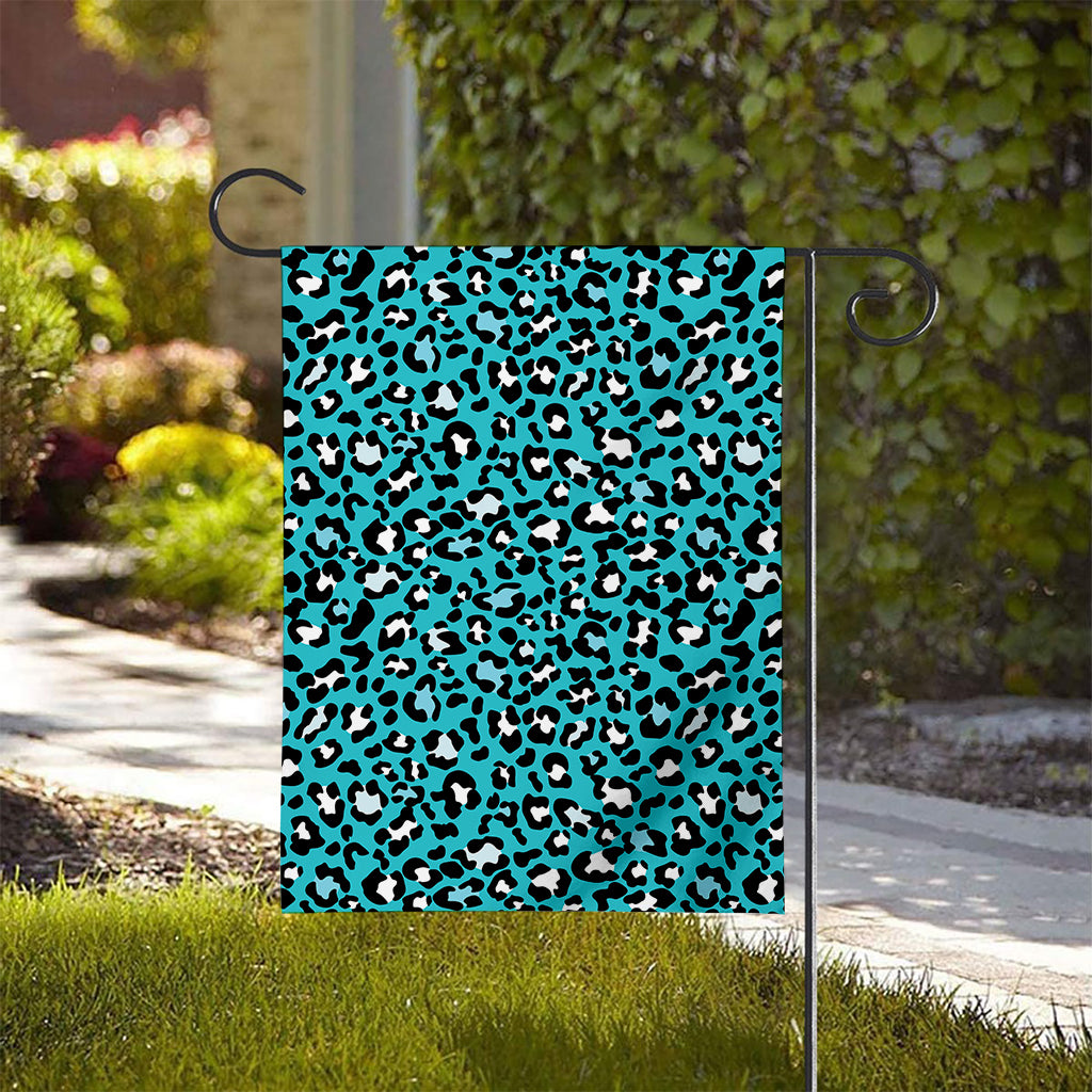 Turquoise Leopard Print House Flag
