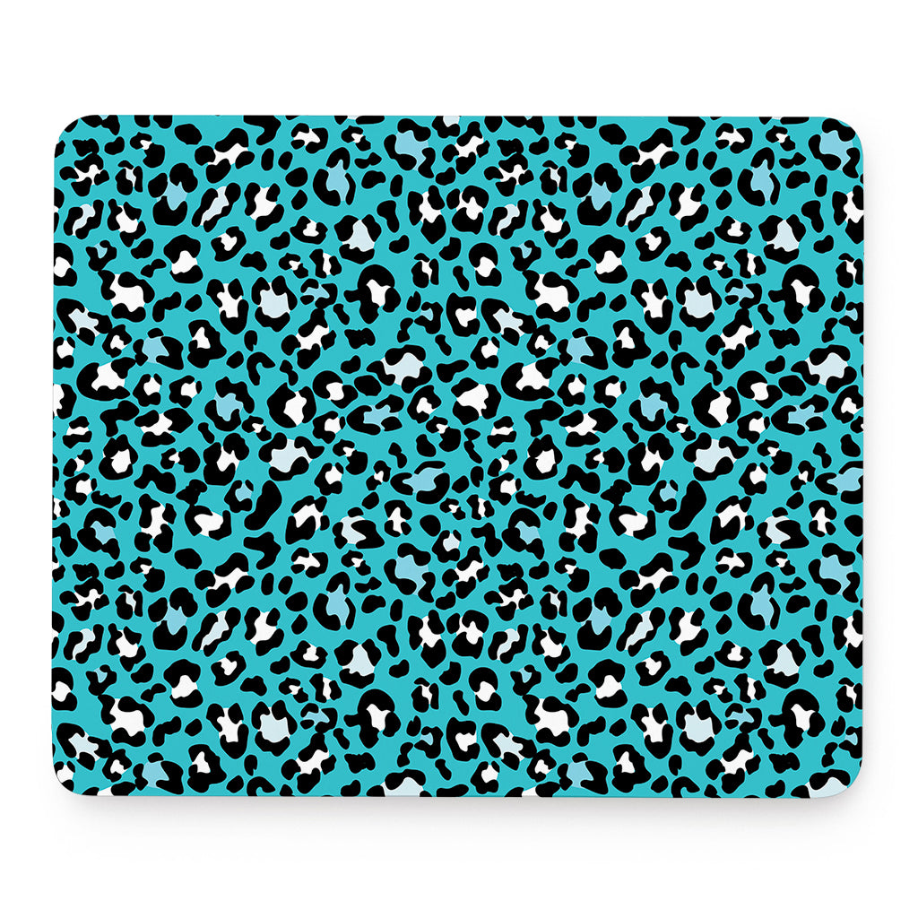 Turquoise Leopard Print Mouse Pad