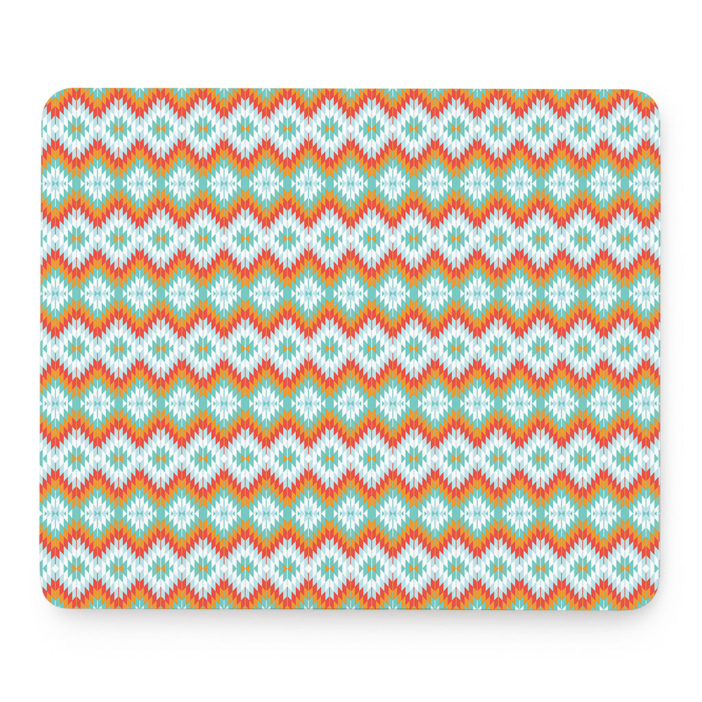 Turquoise Native American Pattern Print Mouse Pad