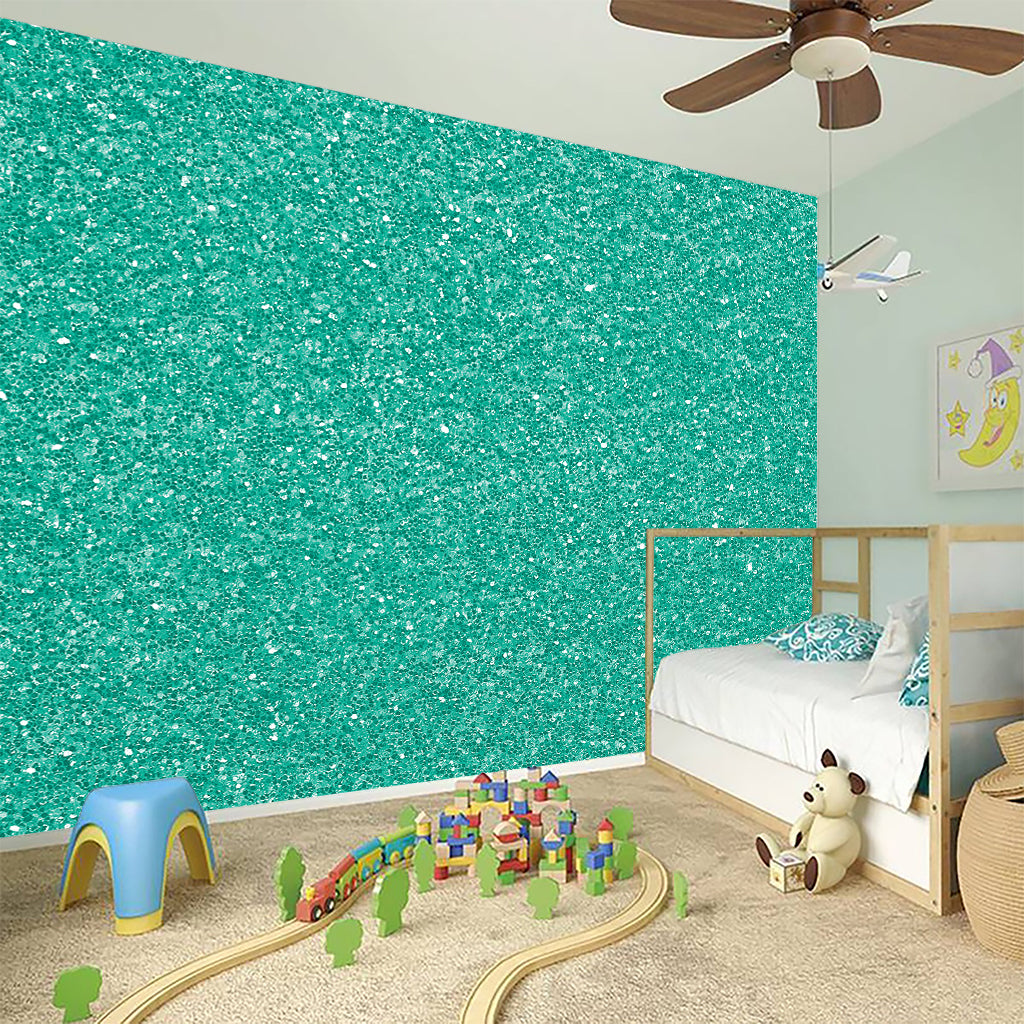 Turquoise (NOT Real) Glitter Print Wall Sticker