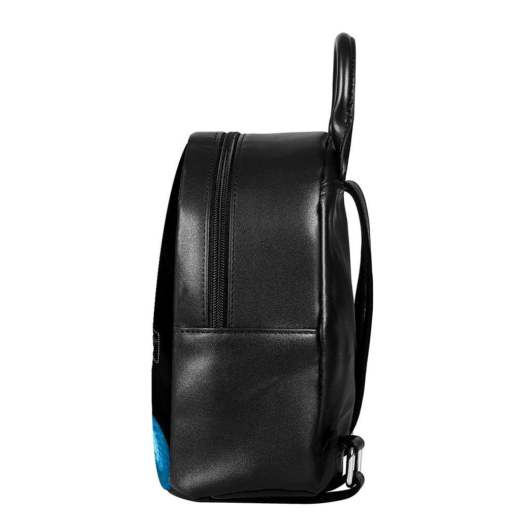 Turquoise Snake Print Leather Backpack