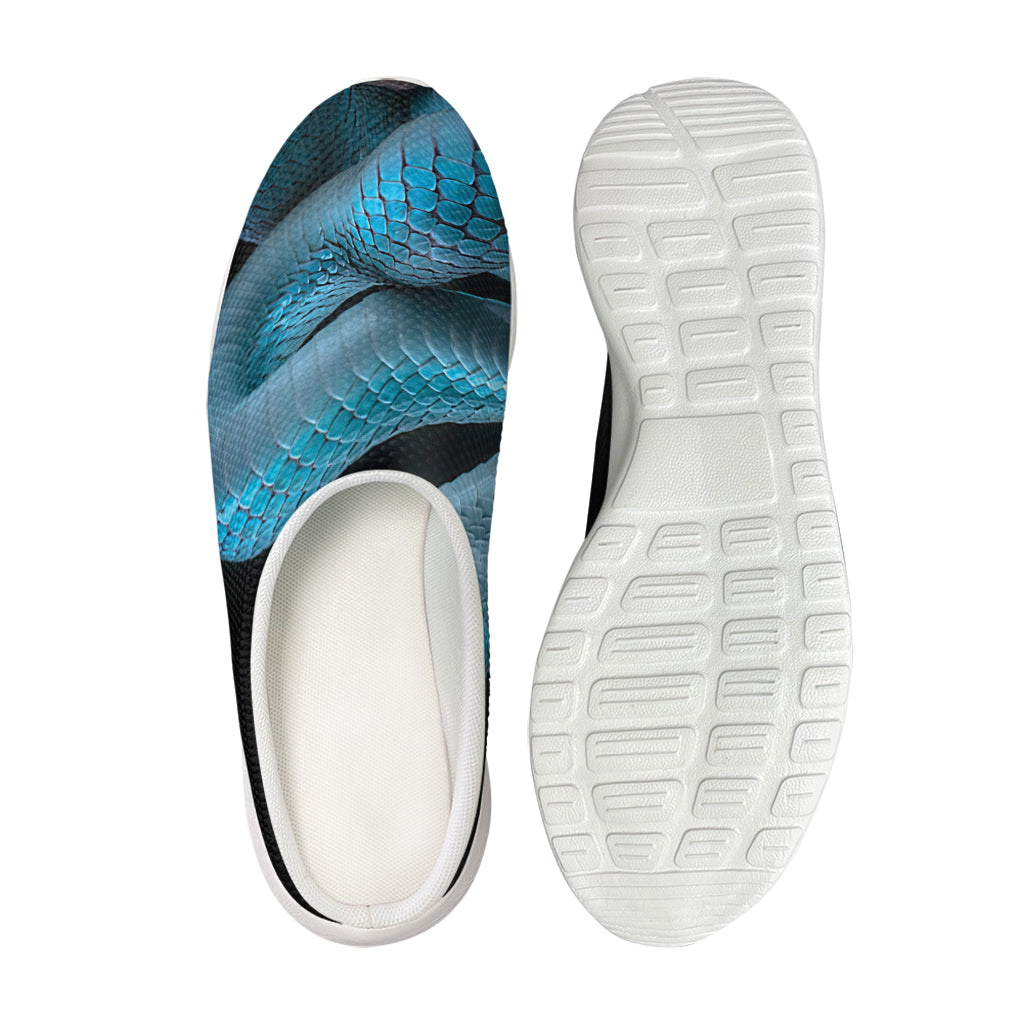 Turquoise Snake Print Mesh Casual Shoes