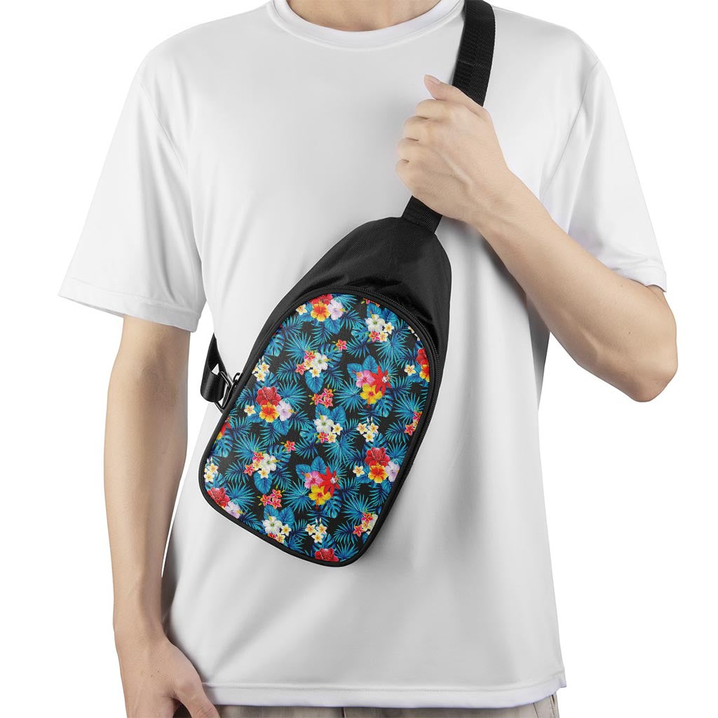 Turquoise Tropical Hawaii Pattern Print Chest Bag