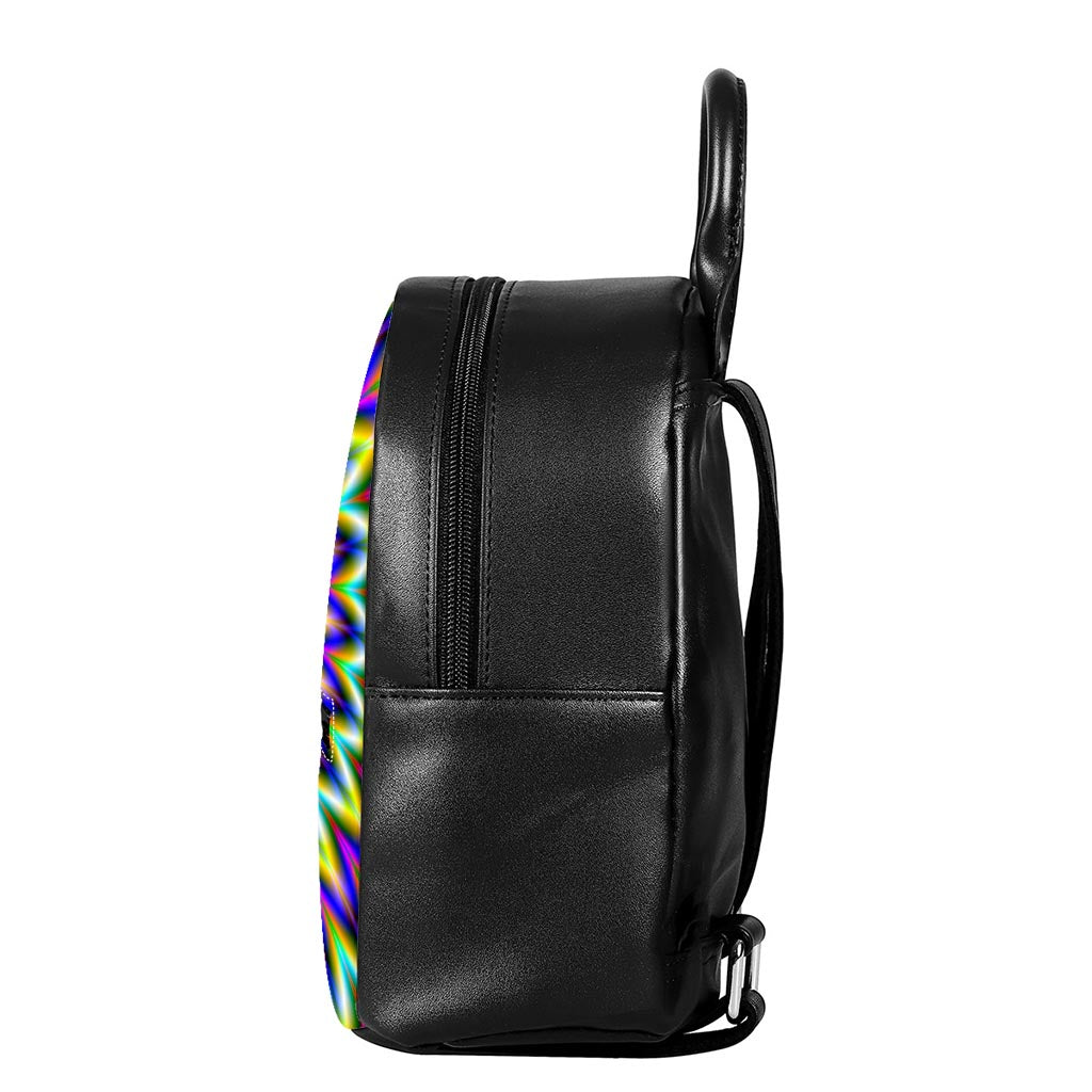 Twinkle Psychedelic Optical Illusion Leather Backpack
