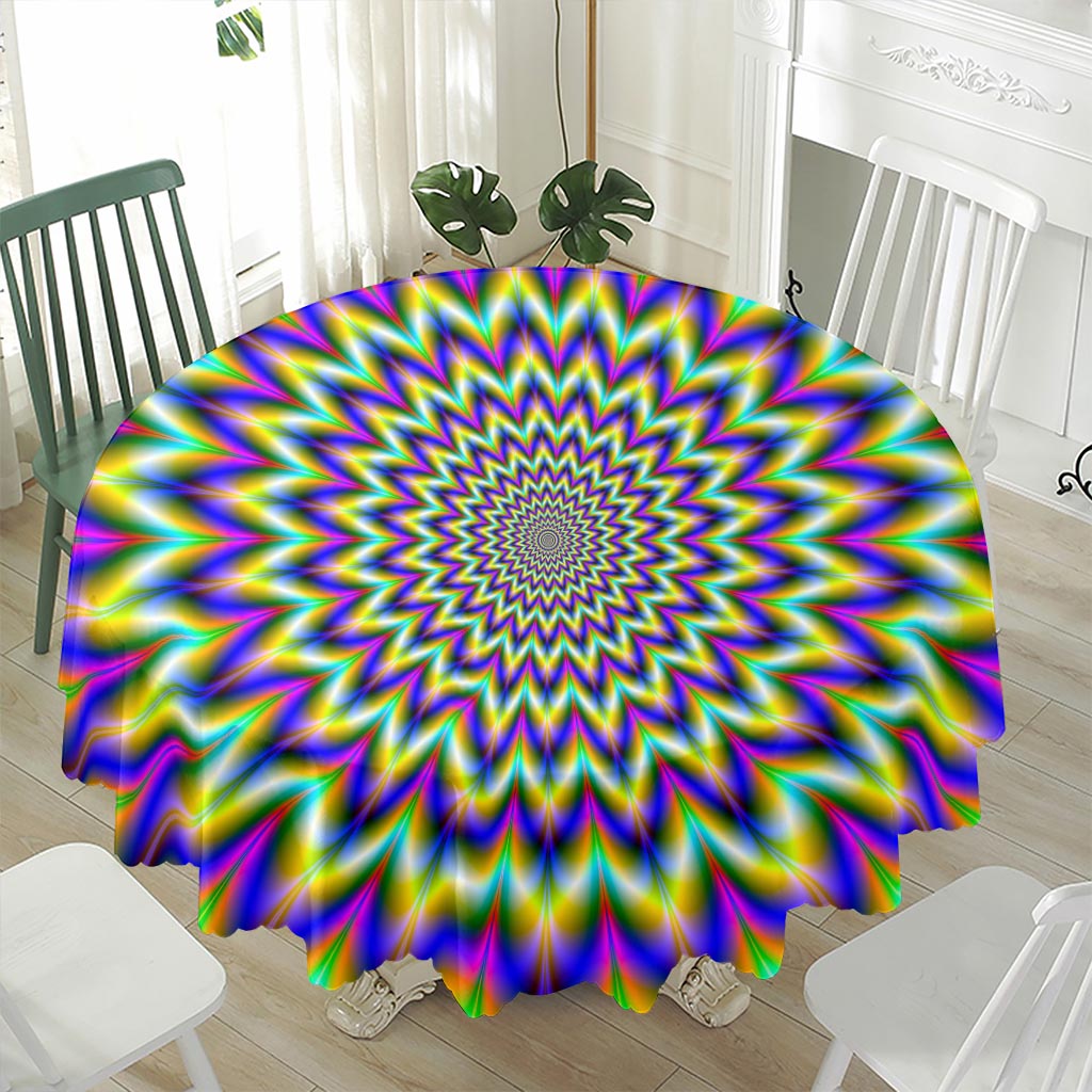 Twinkle Psychedelic Optical Illusion Waterproof Round Tablecloth