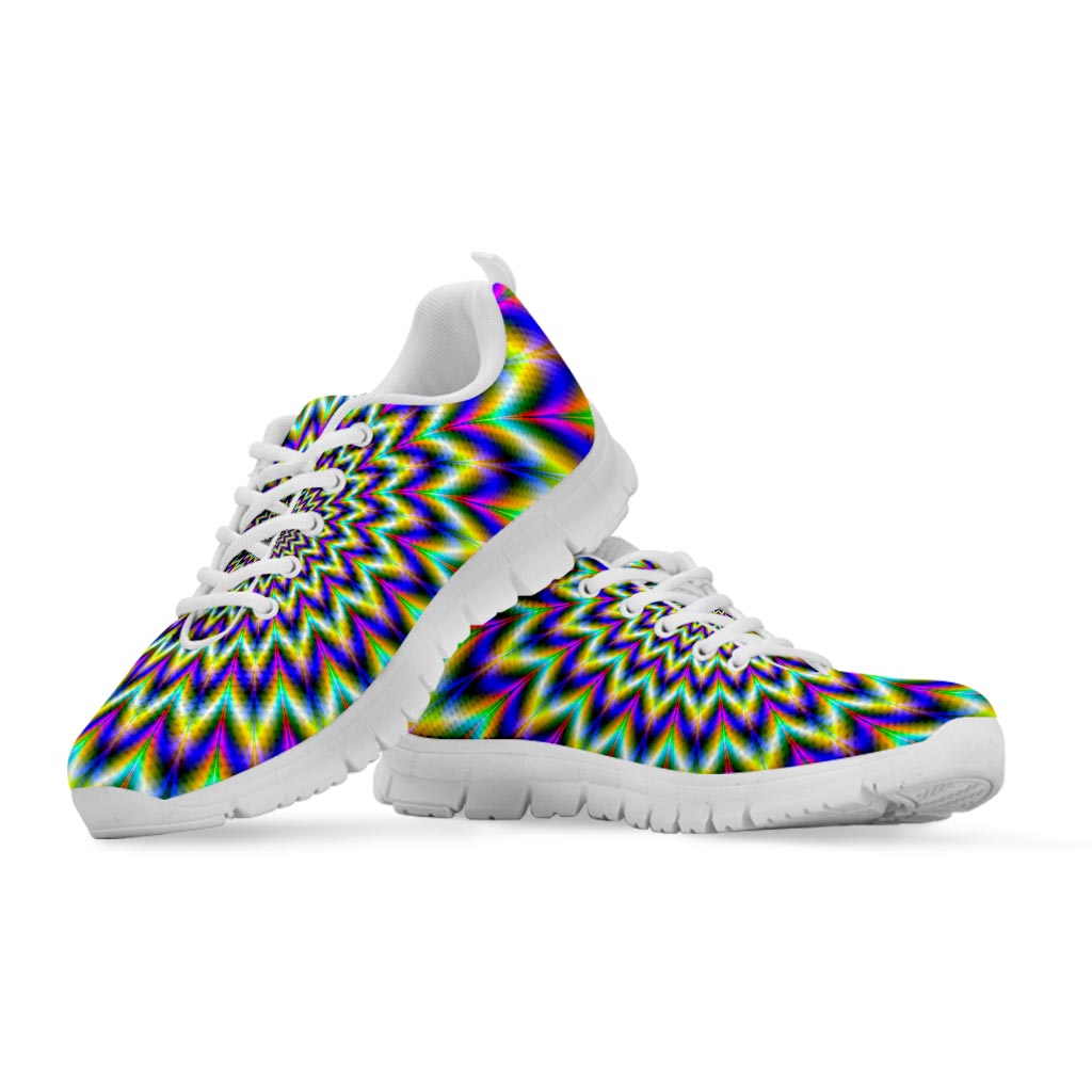 Twinkle Psychedelic Optical Illusion White Running Shoes