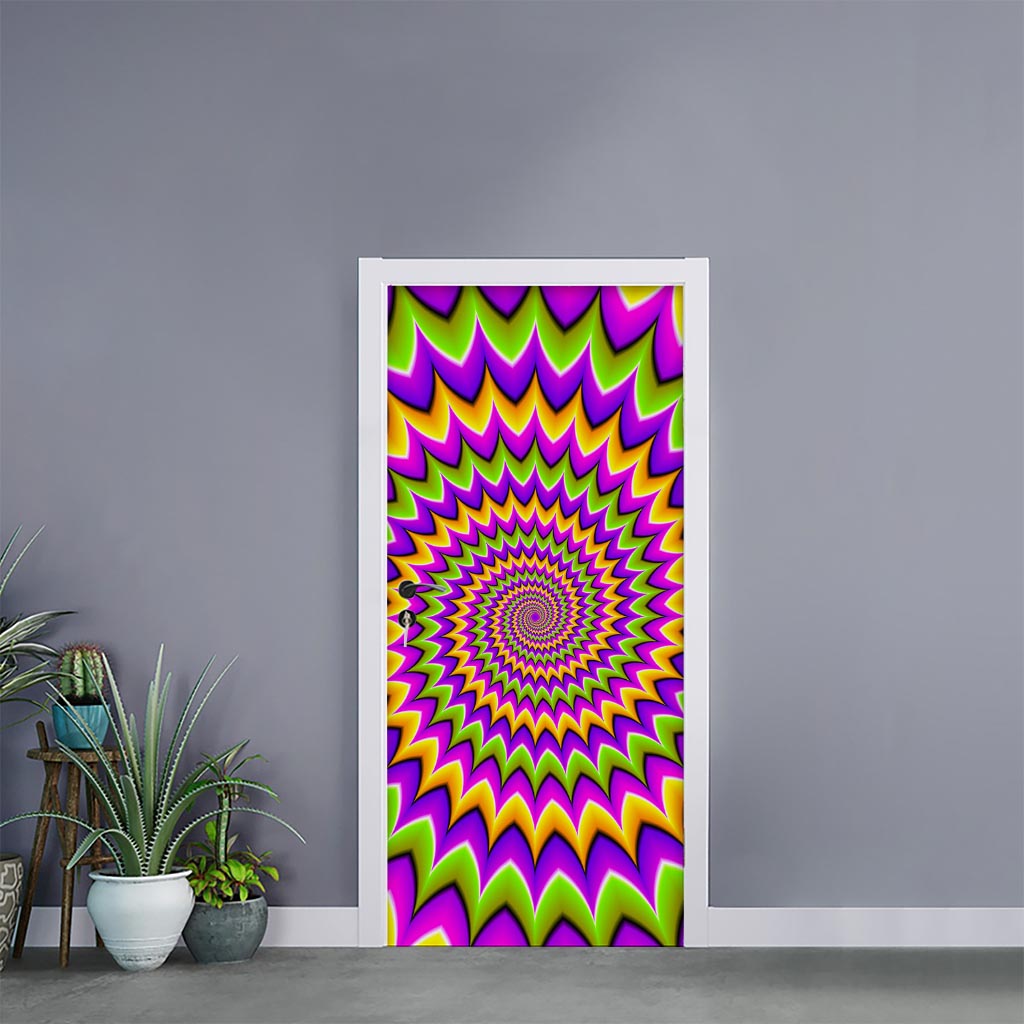 Twisted Colors Moving Optical Illusion Door Sticker