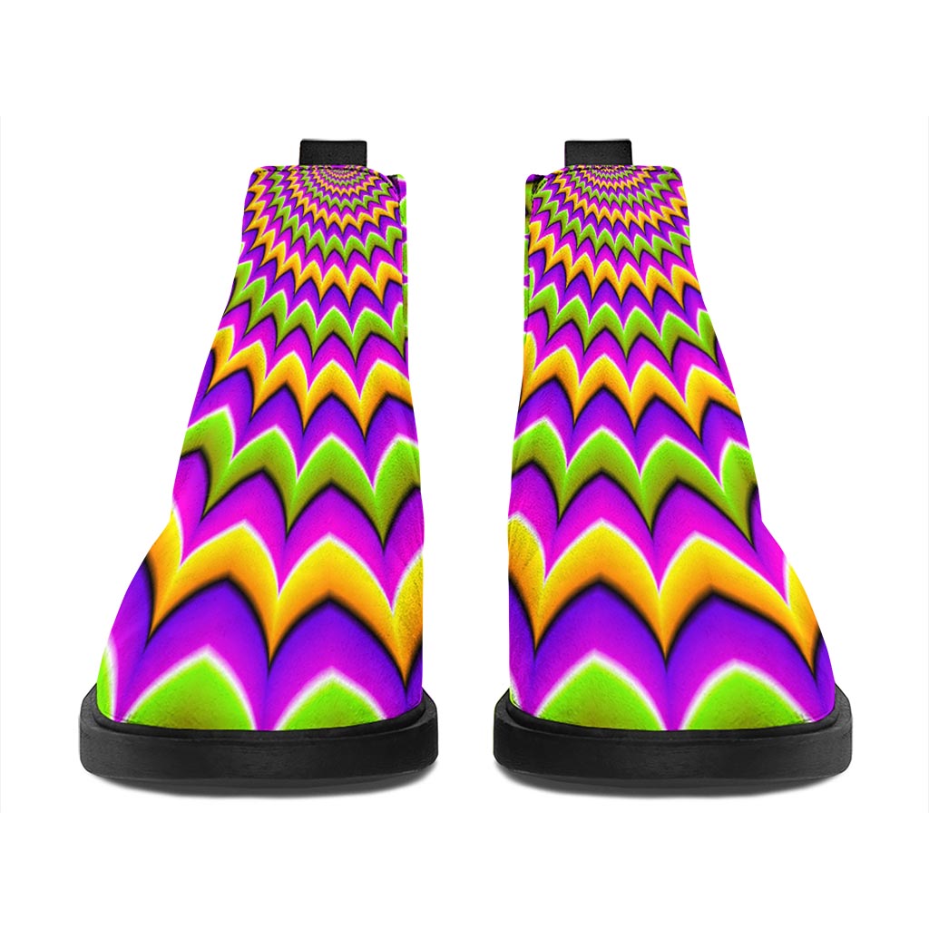 Twisted Colors Moving Optical Illusion Flat Ankle Boots