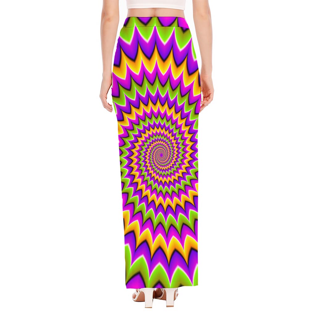 Twisted Colors Moving Optical Illusion High Slit Maxi Skirt