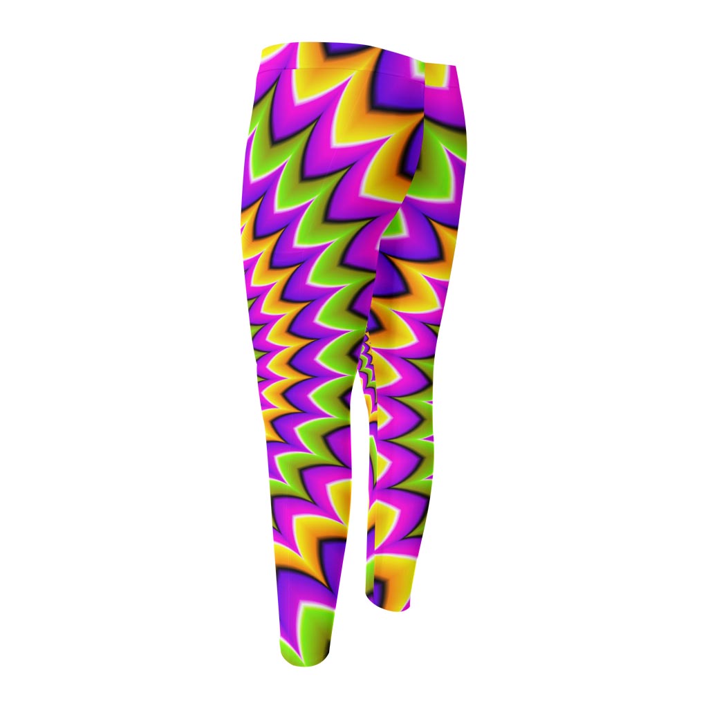 Twisted Colors Moving Optical Illusion Men's Compression Pants