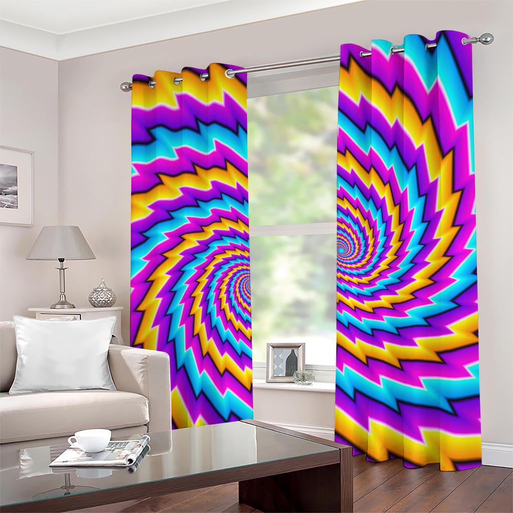 Twisted Spiral Moving Optical Illusion Grommet Curtains