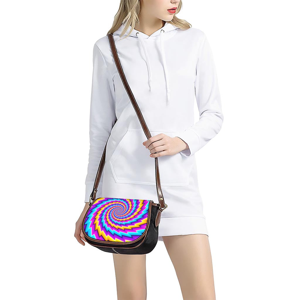 Twisted Spiral Moving Optical Illusion Saddle Bag