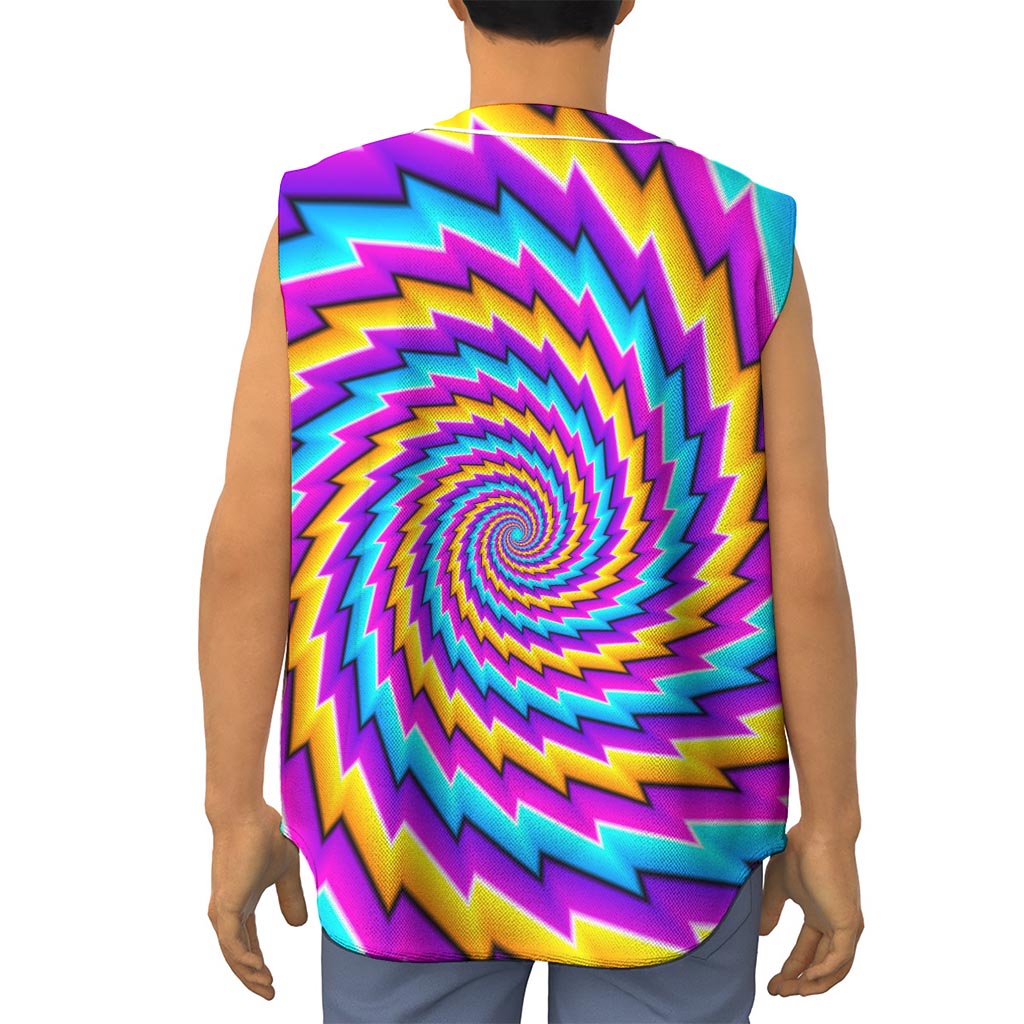 Twisted Spiral Moving Optical Illusion Sleeveless Baseball Jersey