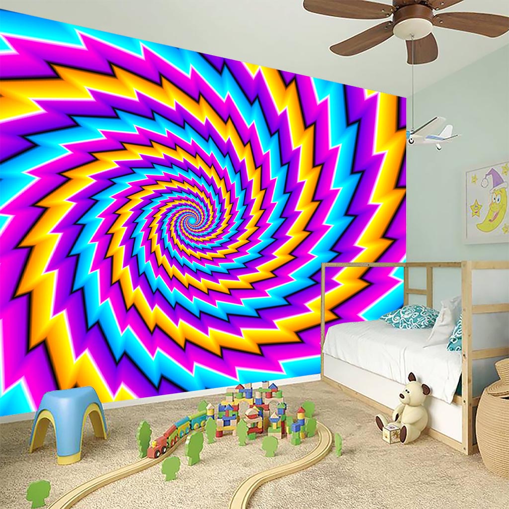 Twisted Spiral Moving Optical Illusion Wall Sticker