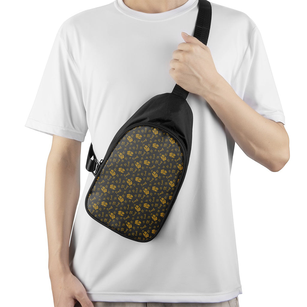 Tyrannosaurus Dino Fossil Pattern Print Chest Bag