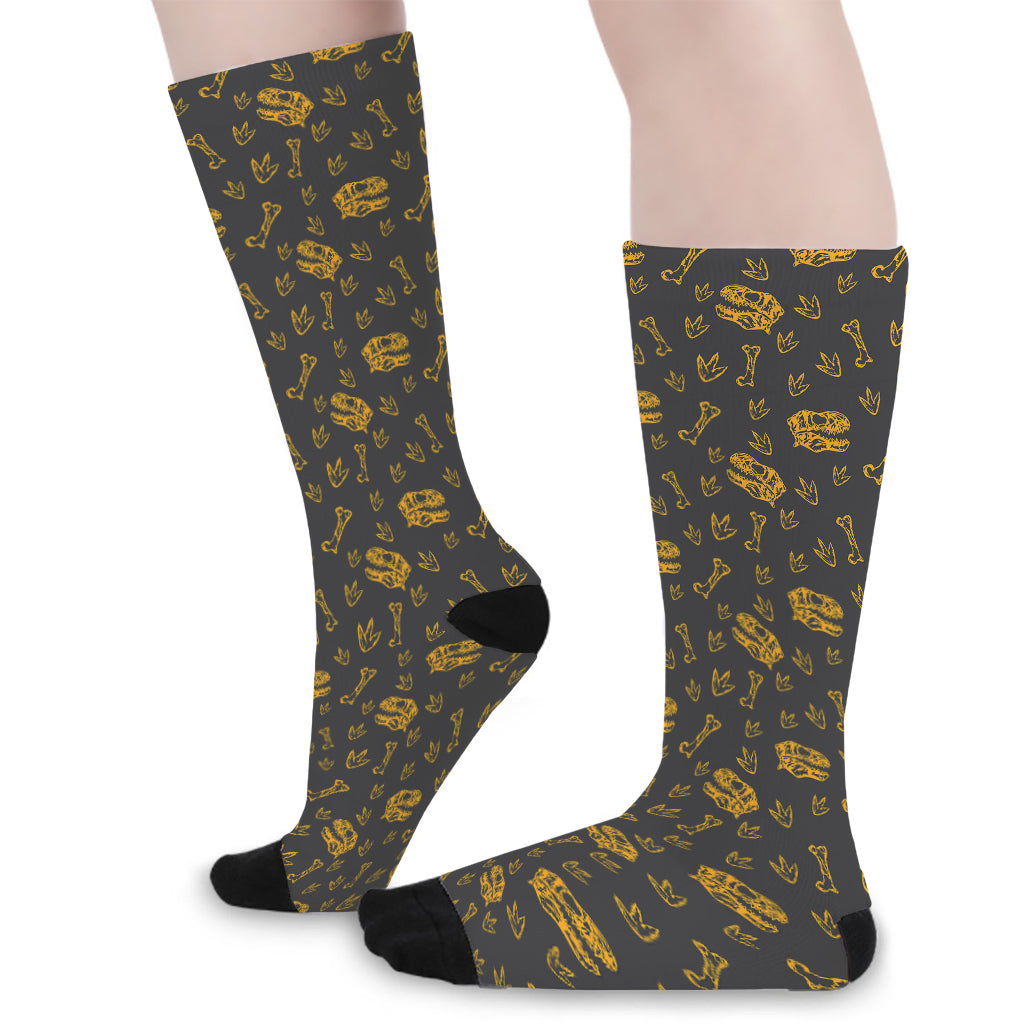 Tyrannosaurus Dino Fossil Pattern Print Long Socks