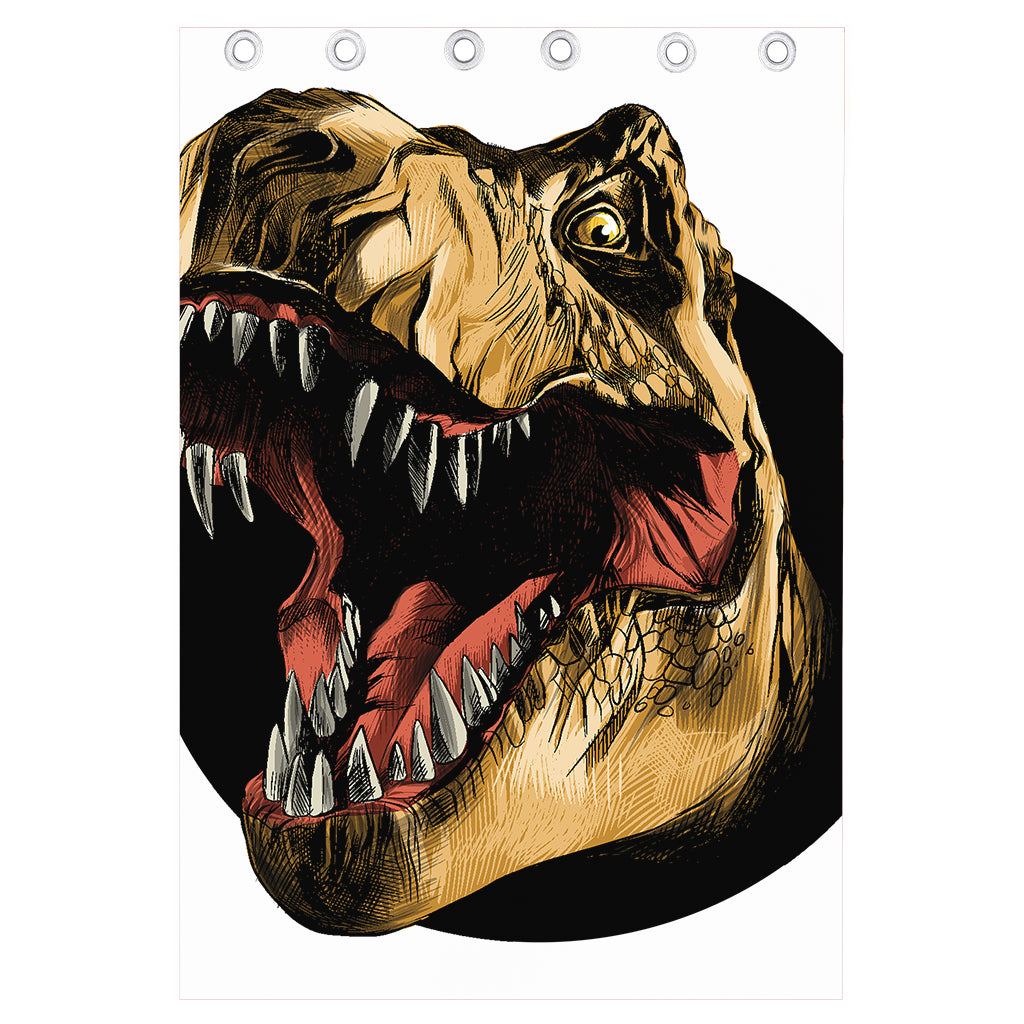 Tyrannosaurus Rex Head Print Curtain