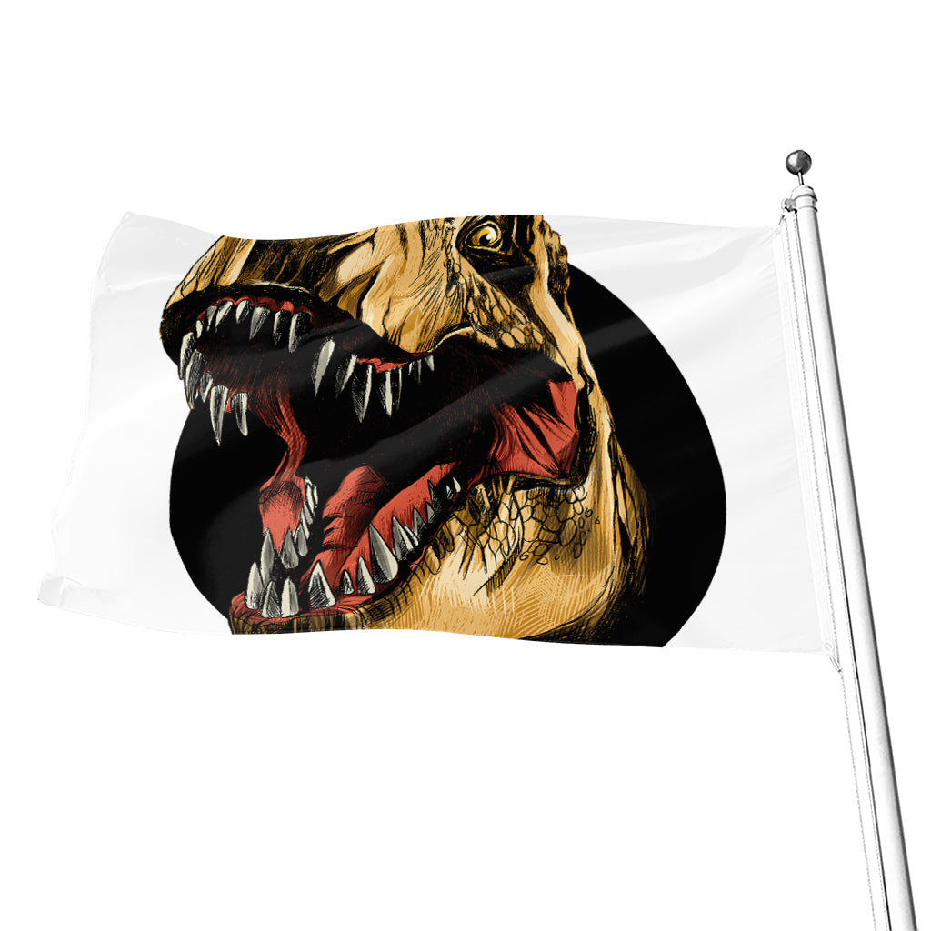 Tyrannosaurus Rex Head Print Flag