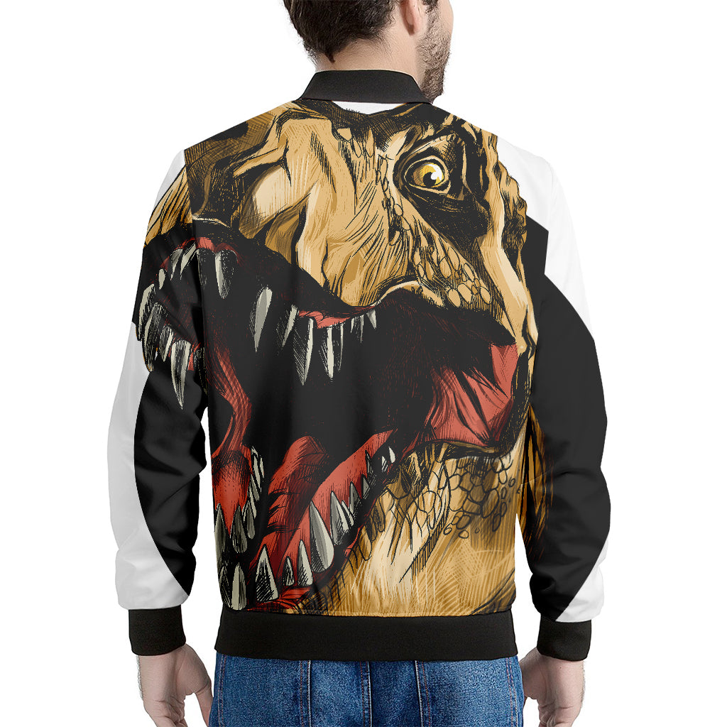 Tyrannosaurus Rex Head Print Men's Bomber Jacket