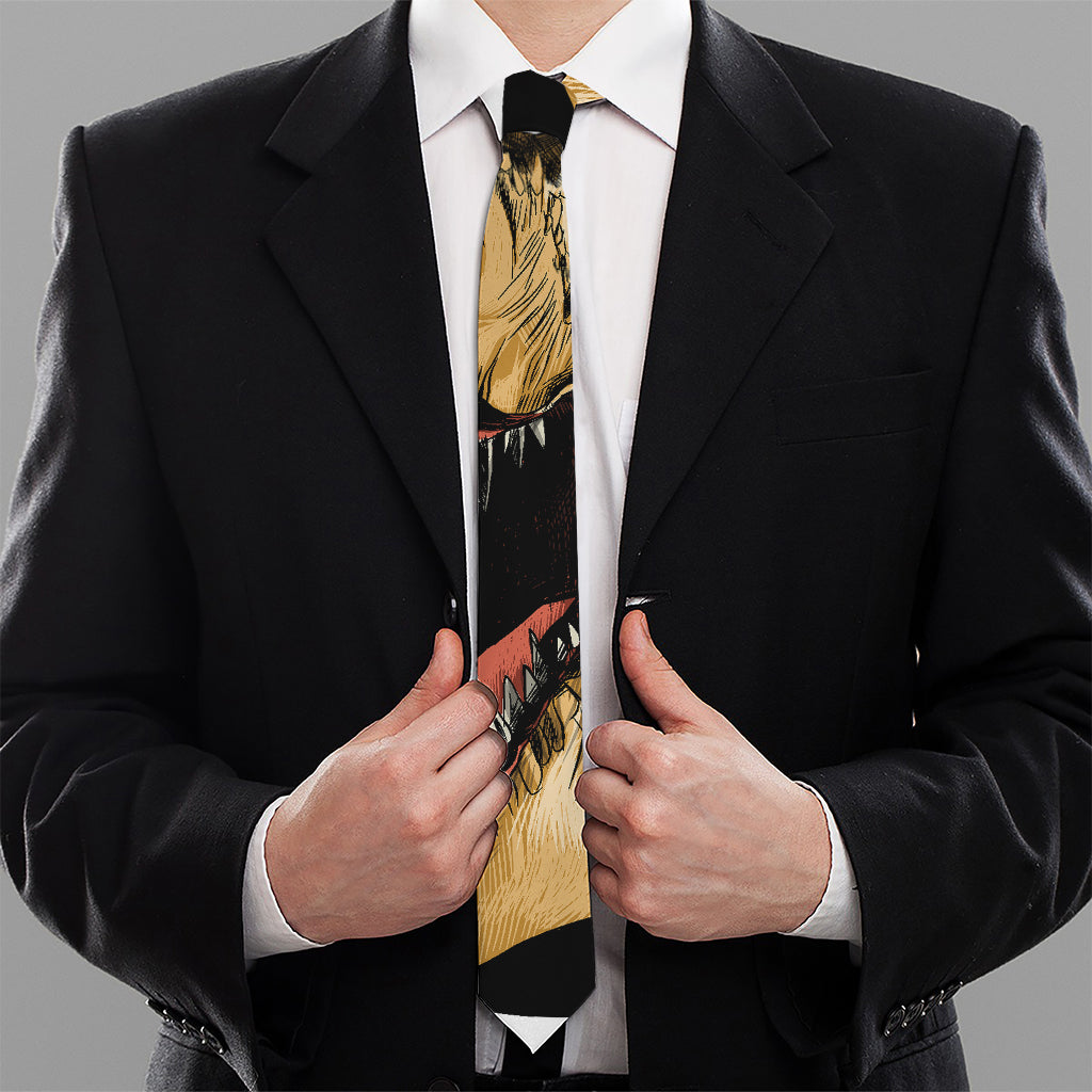 Tyrannosaurus Rex Head Print Necktie