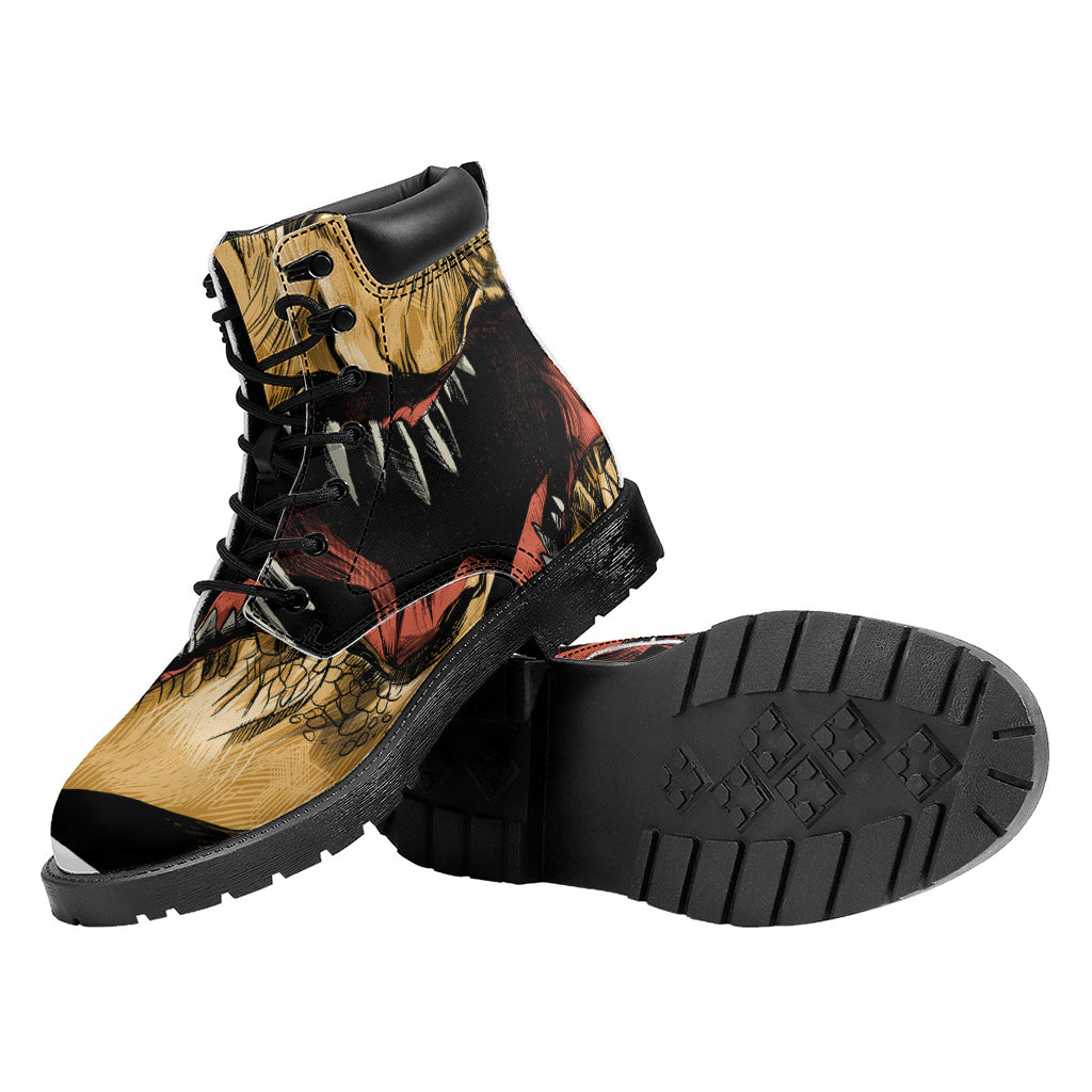 Tyrannosaurus Rex Head Print Work Boots