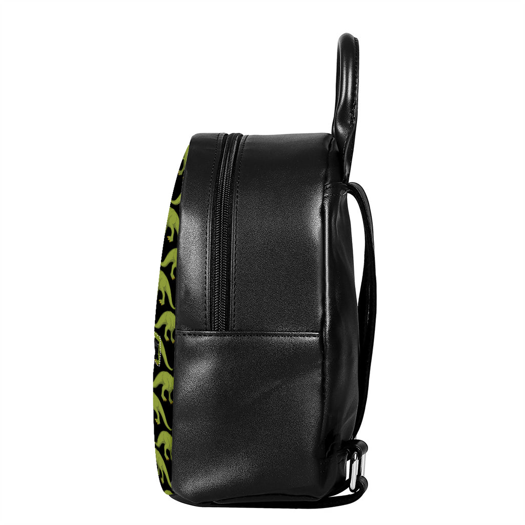 Tyrannosaurus Rex Pattern Print Leather Backpack