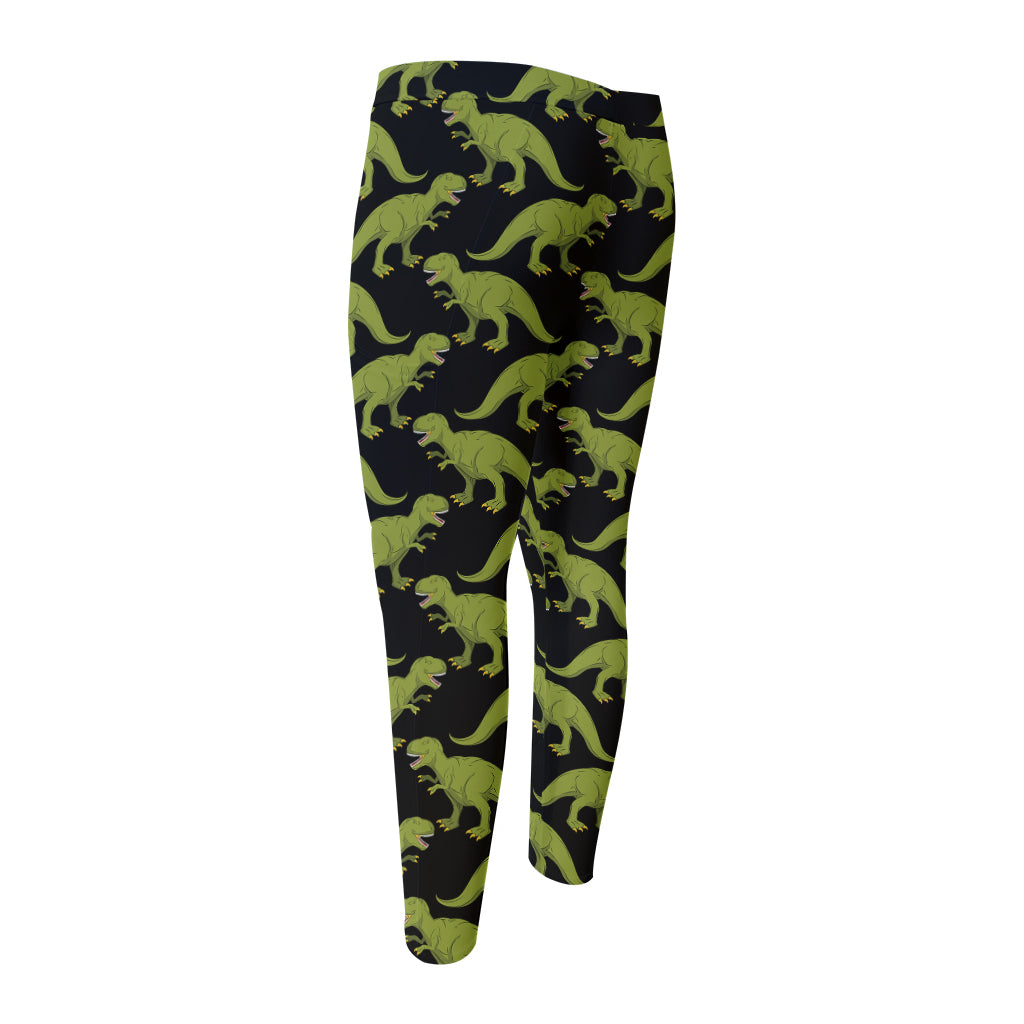 Tyrannosaurus Rex Pattern Print Men's Compression Pants