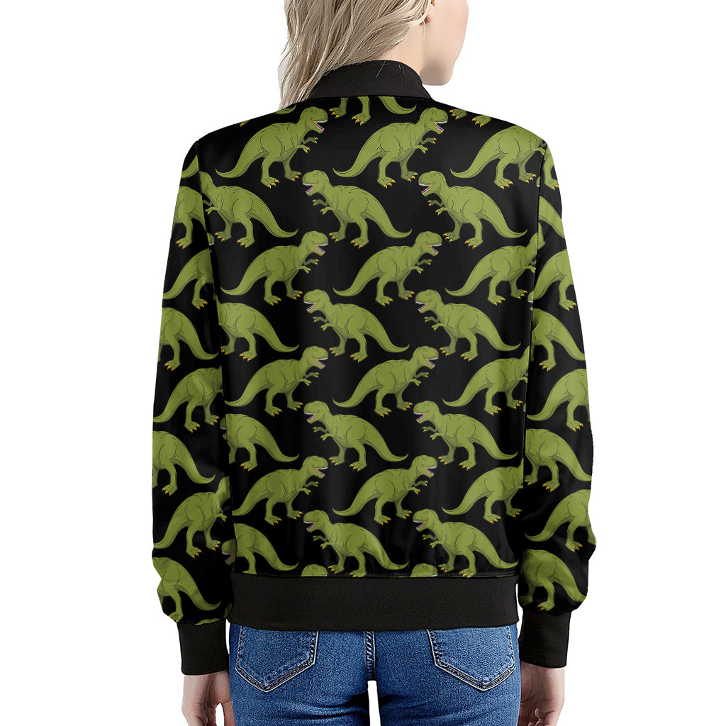 Tyrannosaurus Rex Pattern Print Women's Bomber Jacket