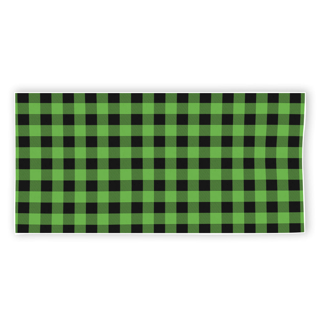 UFO Green And Black Buffalo Check Print Beach Towel