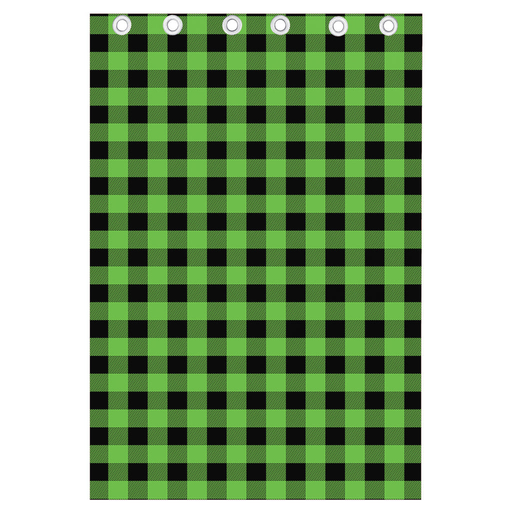 UFO Green And Black Buffalo Check Print Curtain