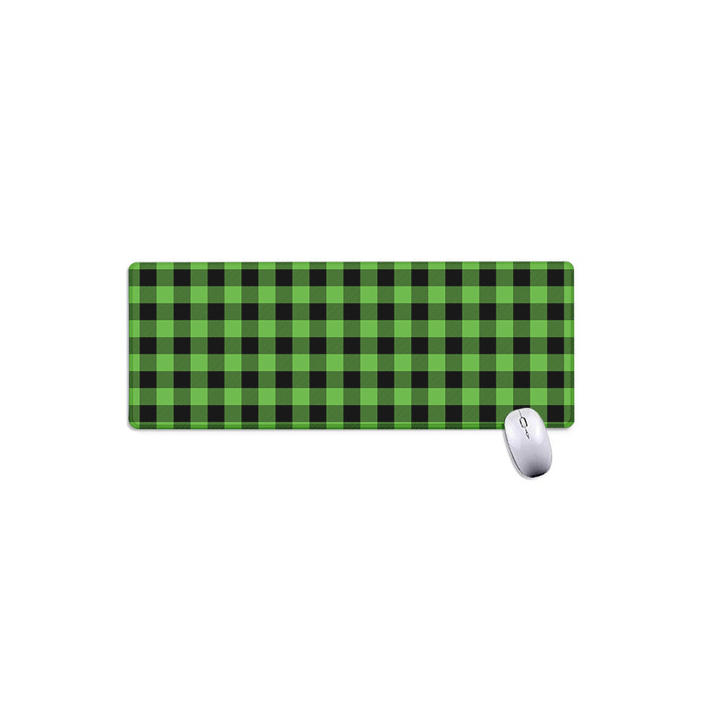 UFO Green And Black Buffalo Check Print Extended Mouse Pad